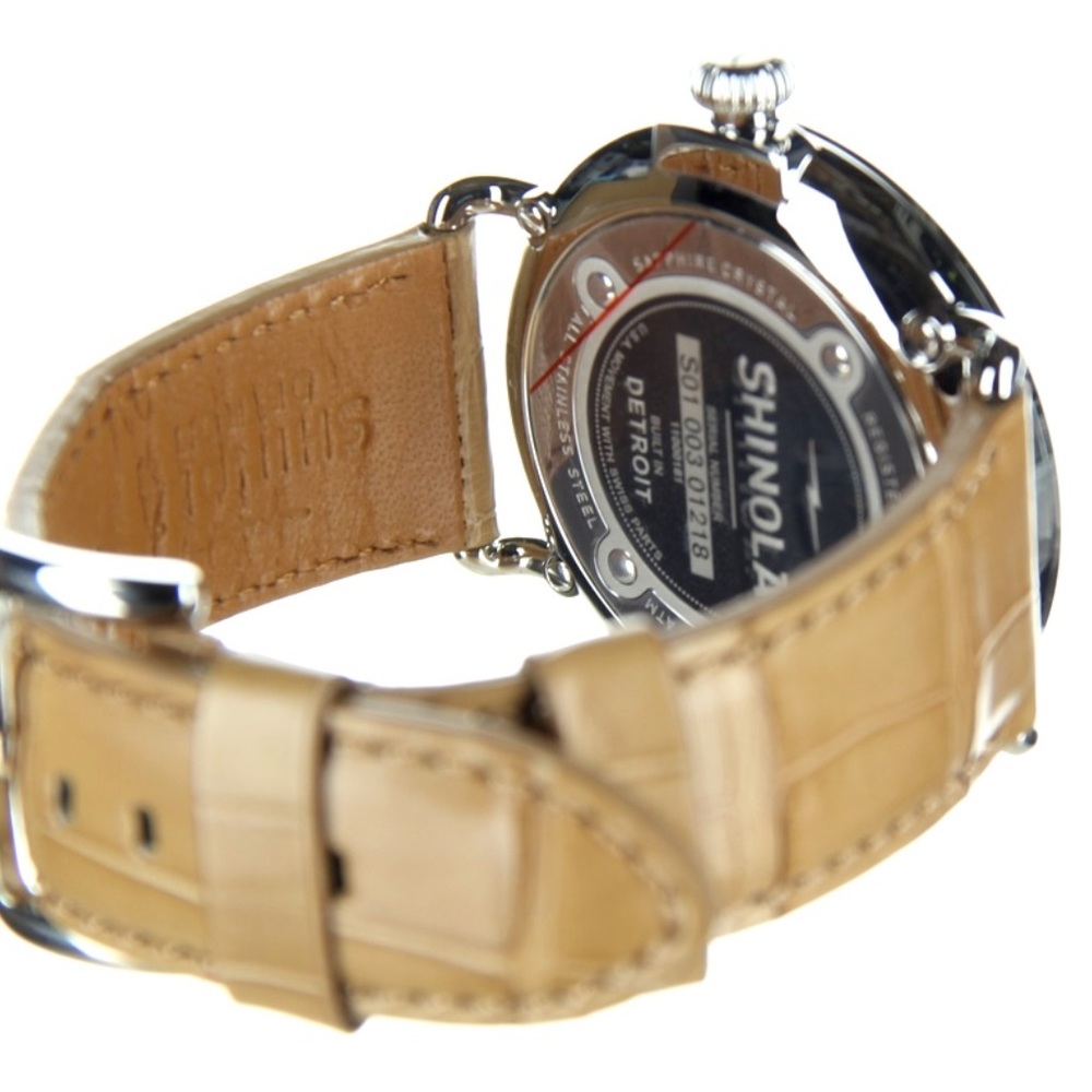 Shinola Runwell Moon Phase 47 mm Alligator Watch - Picture 5 of 6